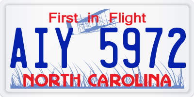 NC license plate AIY5972