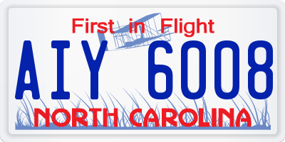 NC license plate AIY6008