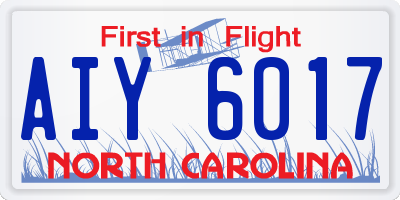 NC license plate AIY6017