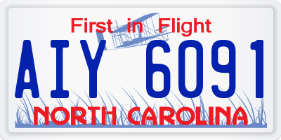 NC license plate AIY6091
