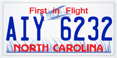 NC license plate AIY6232