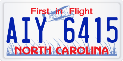 NC license plate AIY6415