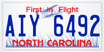 NC license plate AIY6492