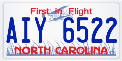 NC license plate AIY6522