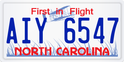 NC license plate AIY6547