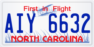 NC license plate AIY6632