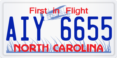 NC license plate AIY6655