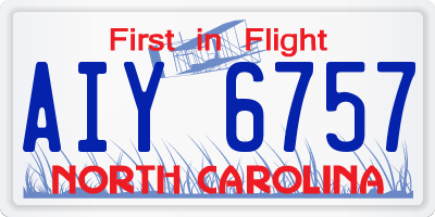 NC license plate AIY6757