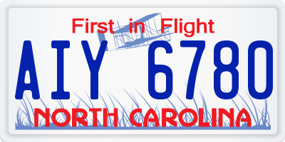 NC license plate AIY6780
