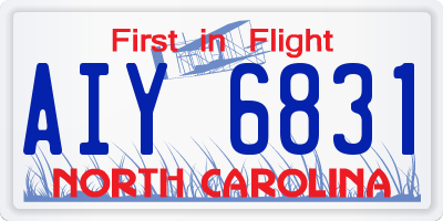 NC license plate AIY6831