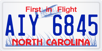 NC license plate AIY6845