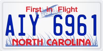 NC license plate AIY6961