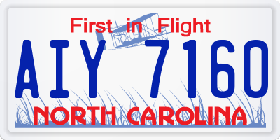 NC license plate AIY7160