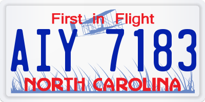NC license plate AIY7183