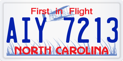 NC license plate AIY7213