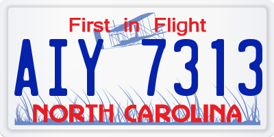 NC license plate AIY7313
