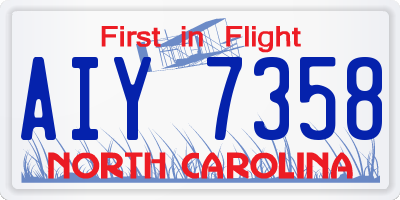 NC license plate AIY7358
