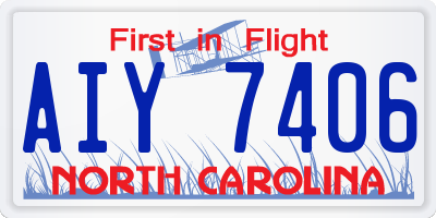 NC license plate AIY7406