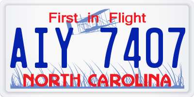 NC license plate AIY7407