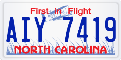 NC license plate AIY7419