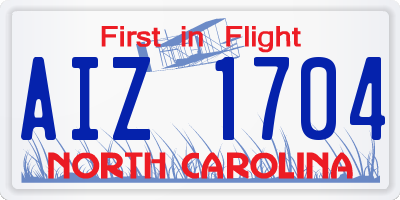 NC license plate AIZ1704
