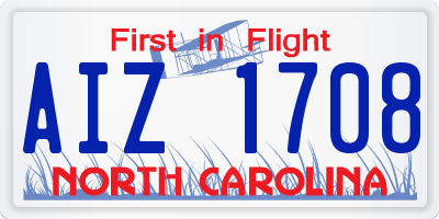 NC license plate AIZ1708