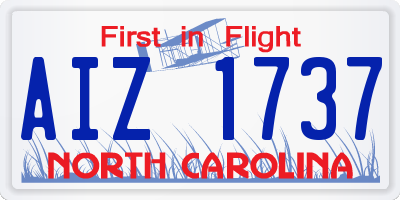 NC license plate AIZ1737