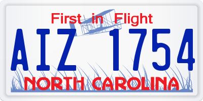 NC license plate AIZ1754