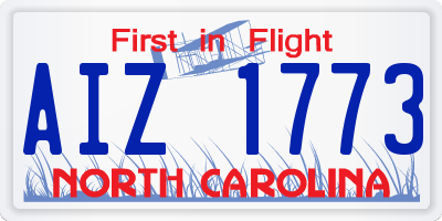 NC license plate AIZ1773