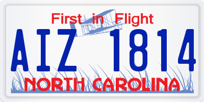NC license plate AIZ1814