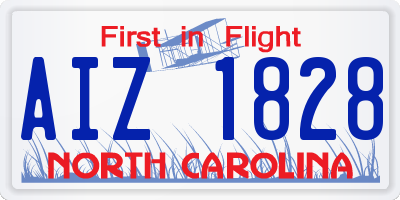 NC license plate AIZ1828