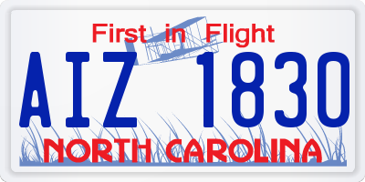 NC license plate AIZ1830