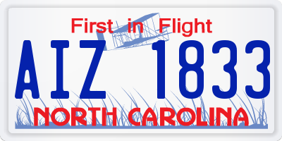 NC license plate AIZ1833