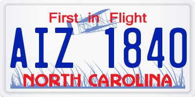 NC license plate AIZ1840