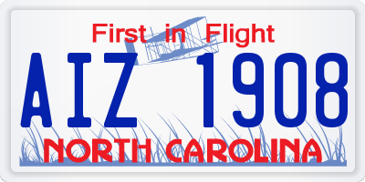 NC license plate AIZ1908