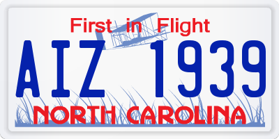 NC license plate AIZ1939