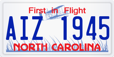 NC license plate AIZ1945
