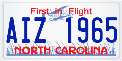 NC license plate AIZ1965