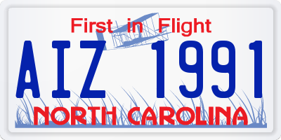 NC license plate AIZ1991