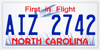 NC license plate AIZ2742