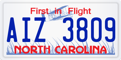 NC license plate AIZ3809