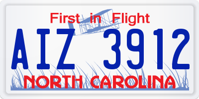 NC license plate AIZ3912