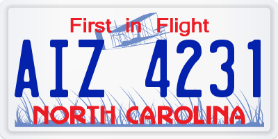 NC license plate AIZ4231