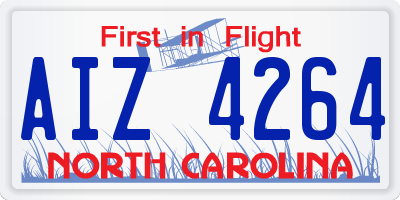 NC license plate AIZ4264