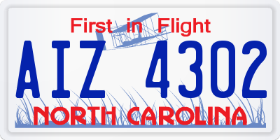 NC license plate AIZ4302