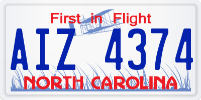 NC license plate AIZ4374