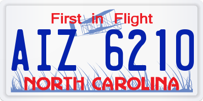 NC license plate AIZ6210