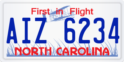 NC license plate AIZ6234
