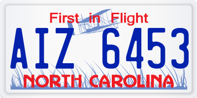 NC license plate AIZ6453
