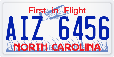 NC license plate AIZ6456
